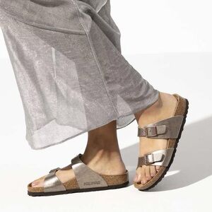 BIRKENSTOCK Sydney BS Graceful Taupe Sandal Slip In Leather Size 11 Unisex NEW
